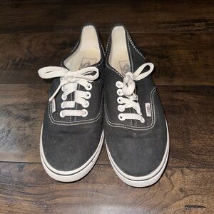 Vans Black Canvas Shoes with White Accents
